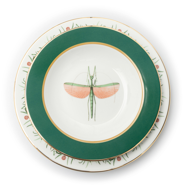 Pair of plates with dragonfly print                                                                                                                   La Double J DIS0012 back