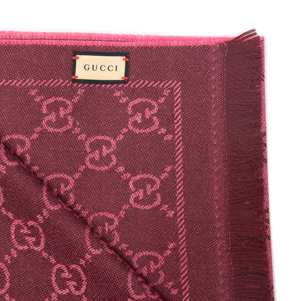 Pink scarf with GG jacquard motif Gucci | Ratti Boutique