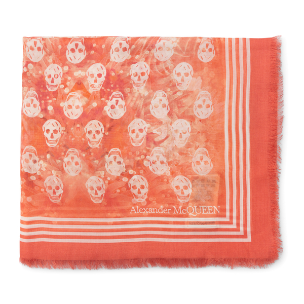 Orange scarf with fringes                                                                                                                             Alexander Mcqueen 687147 front