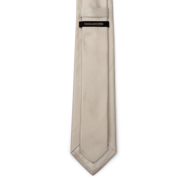 Cravatta beige con texture                                                                                                                             davanti