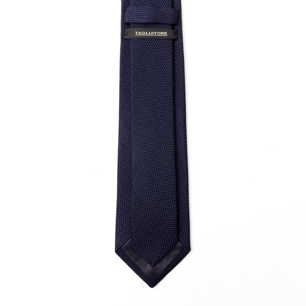 Cravatta blu con texture                                                                                                                               davanti