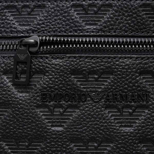 Eagle' embossed leather flat crossbody bag Emporio Armani | Ratti Boutique