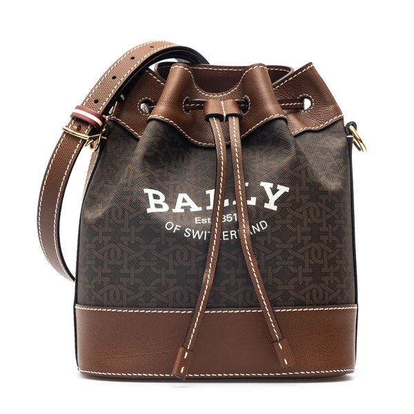 Brown bucket bag with brand name                                                                                                                      Bally 603385 back