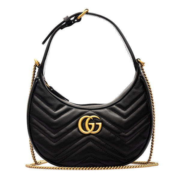 Black shoulder bag with chevron stitching Gucci