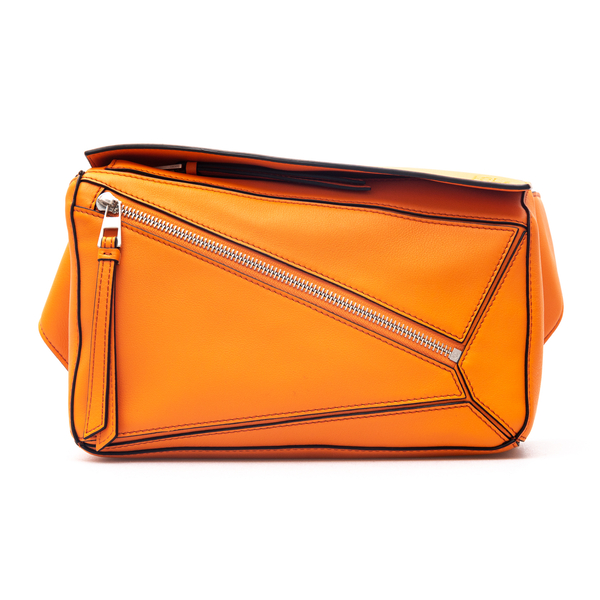 Orange belt bag with geometric carvings                                                                                                               Loewe B510P35X09 back