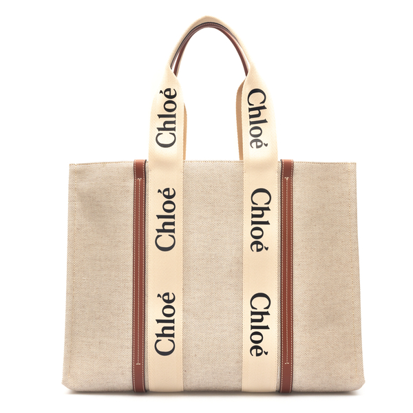 Shopping bag in cotton canvas                                                                                                                         Chloe' CHC21US382 back