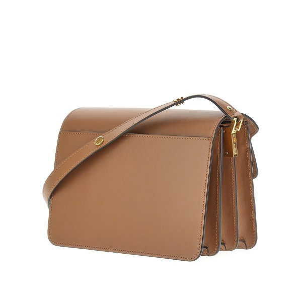 Brown Museo small leather tote bag | Marni | MATCHES UK