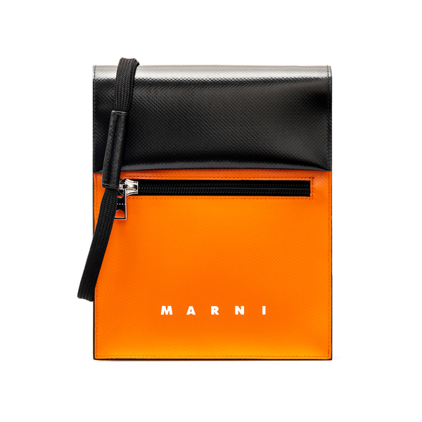 Borsa a spalla arancione con nome brand                                                                                                               Marni SBMQ0036A0 fronte