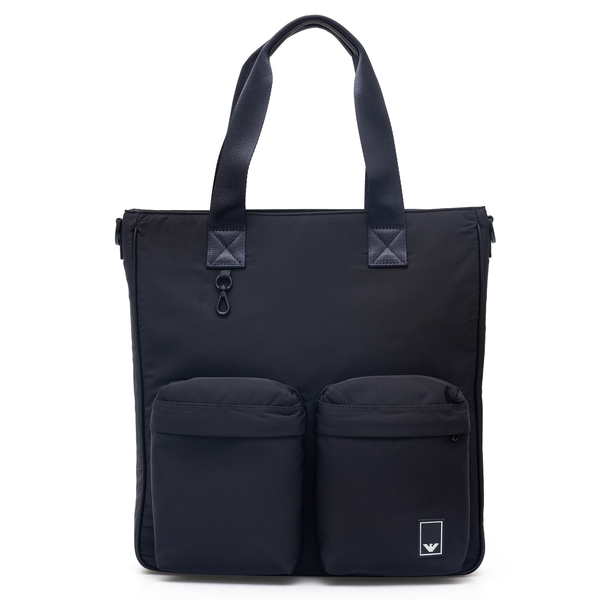 Blue tote bag with pockets                                                                                                                            Emporio Armani Y4N127 front