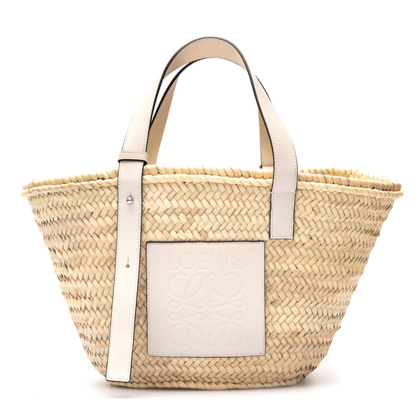 Raffia tote bag with logo patch                                                                                                                       Loewe A223S92X04 front