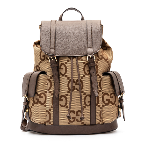 Beige backpack with logo pattern                                                                                                                      Gucci 678829 front