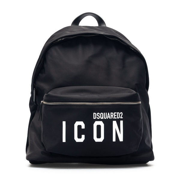 Black backpack with logo print on the front                                                                                                           Dsquared2 BPM0052 back