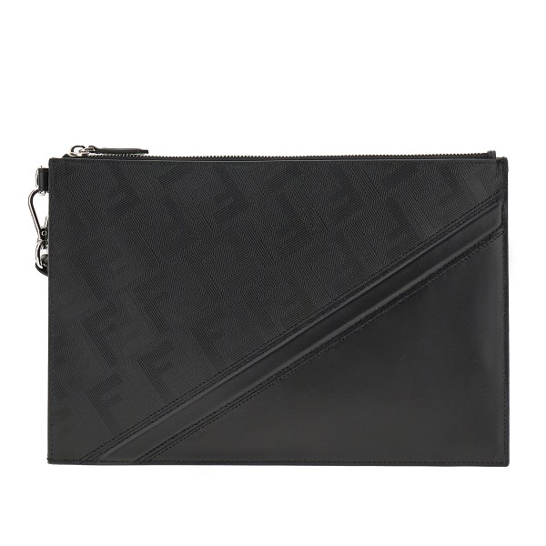 'Fendi Shadow Diagonal' leather pouch Fendi | Ratti Boutique