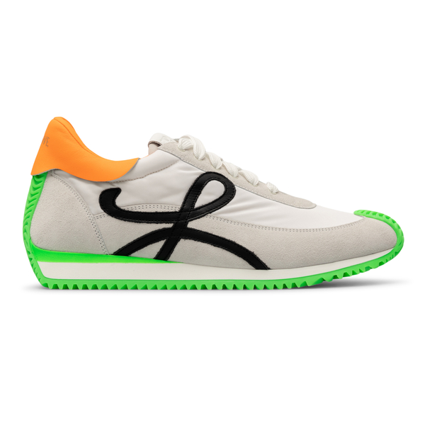 Grey sneakers with fluorescent green details                                                                                                          Loewe M816282X34 back