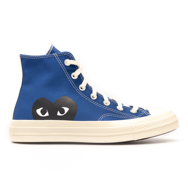 High-top blue canvas sneakers with logo Comme Des Garcons Play Converse |  Ratti Boutique