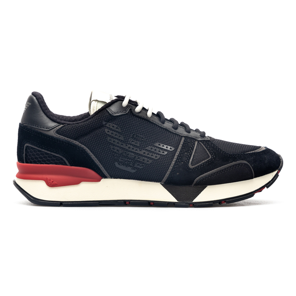 Sneakers nere con logo e dettaglio rosso                                                                                                              Emporio Armani X4X289 retro