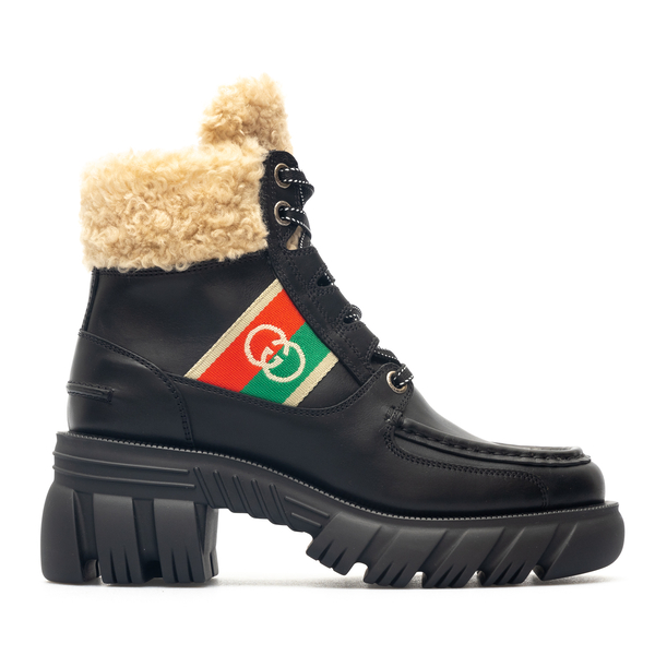 Leather ankle boot                                                                                                                                    Gucci 670406 back