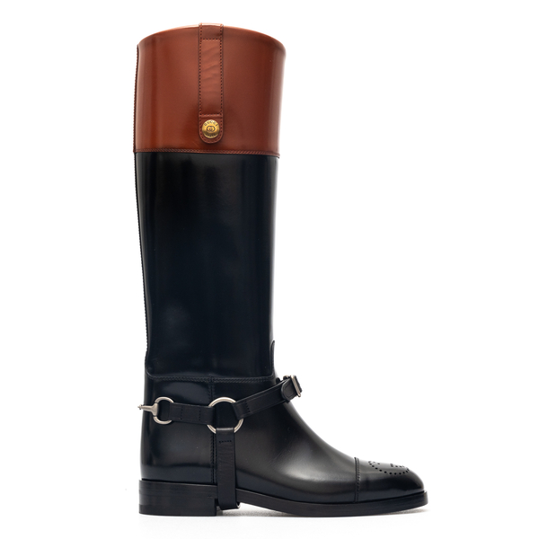 Black and brown boots with horsebit                                                                                                                   Gucci 674670 back