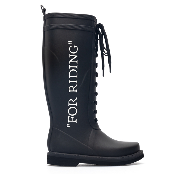 Black boots with written print                                                                                                                        Off White OWIA242F21PLA001 back