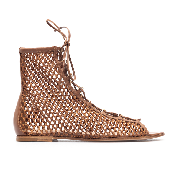 Brown sandals in mesh style                                                                                                                           Gianvito Rossi G50732 front