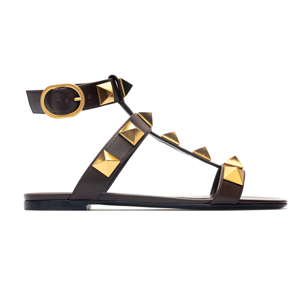 Brown sandals with gold studs                                                                                                                         Valentino Garavani XW2S0BU8 back