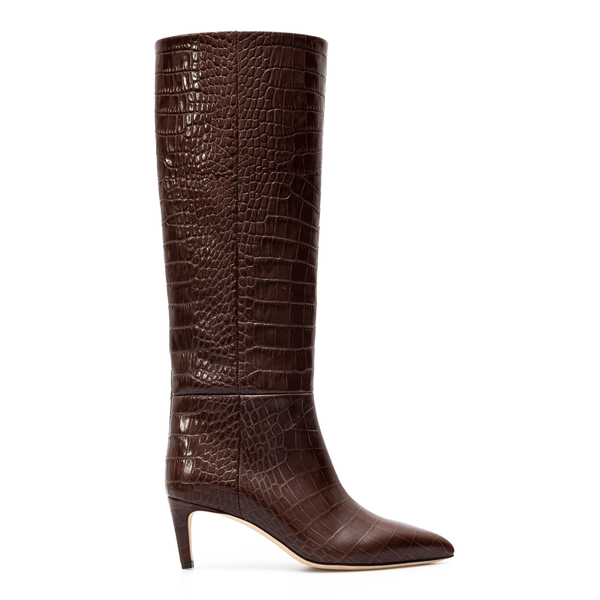 Brown boots with crocodile print                                                                                                                      Paris Texas PX503 back