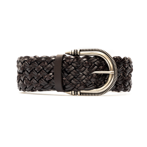 Brown belt with intertwining                                                                                                                          Etro 1N674 front