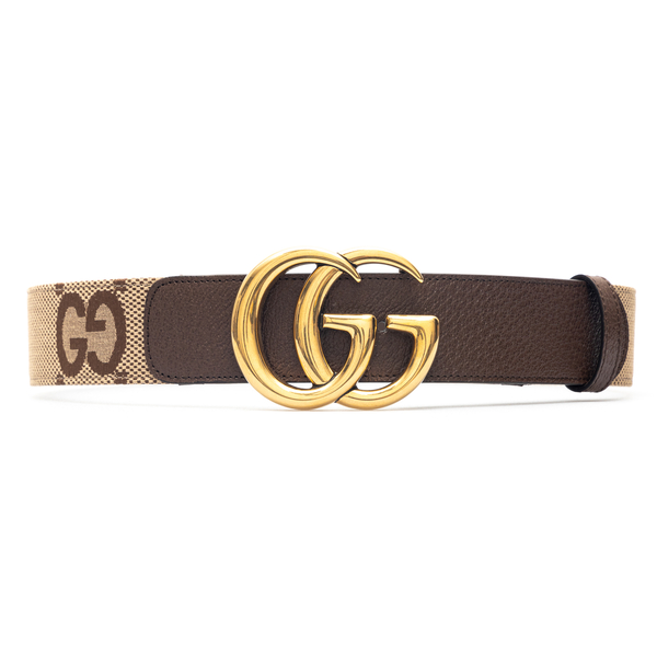 Brown belt with logo pattern                                                                                                                          Gucci 400593 front