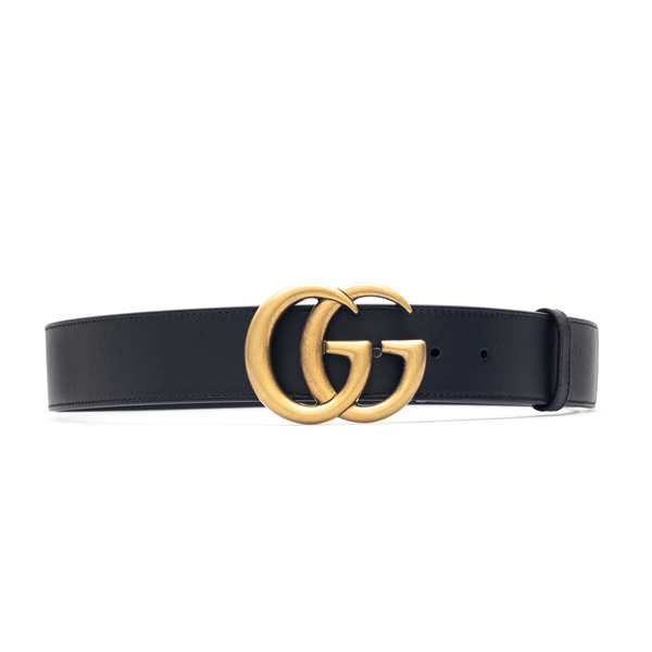 Black belt with golden logo                                                                                                                           Gucci 400593 front