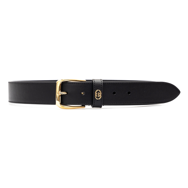 Black belt with golden buckle                                                                                                                         Gucci 673921 front