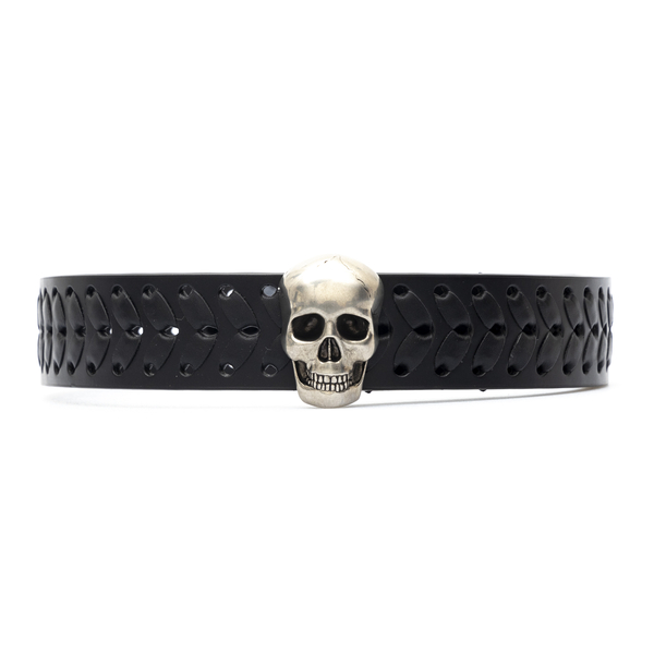 Leather belt with woven pattern                                                                                                                       Alexander Mcqueen 683540 front
