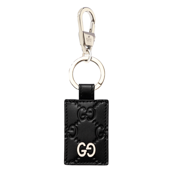 Black keychain with logo pattern                                                                                                                      Gucci 478136 back