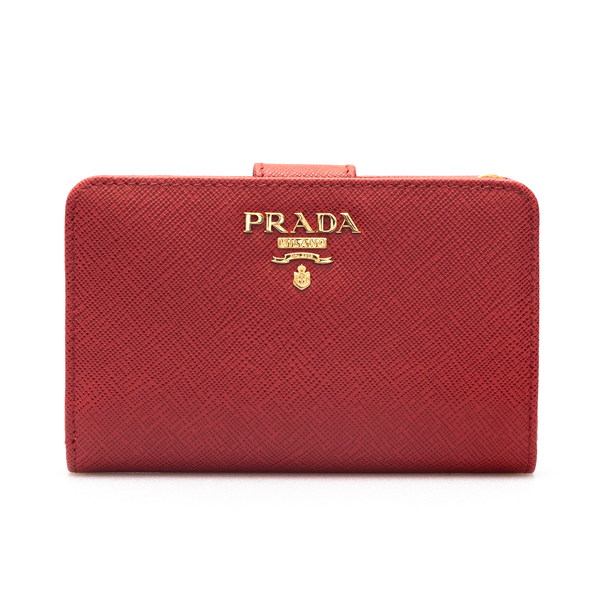 Red wallet with gold logo                                                                                                                             Prada 1ML225 back