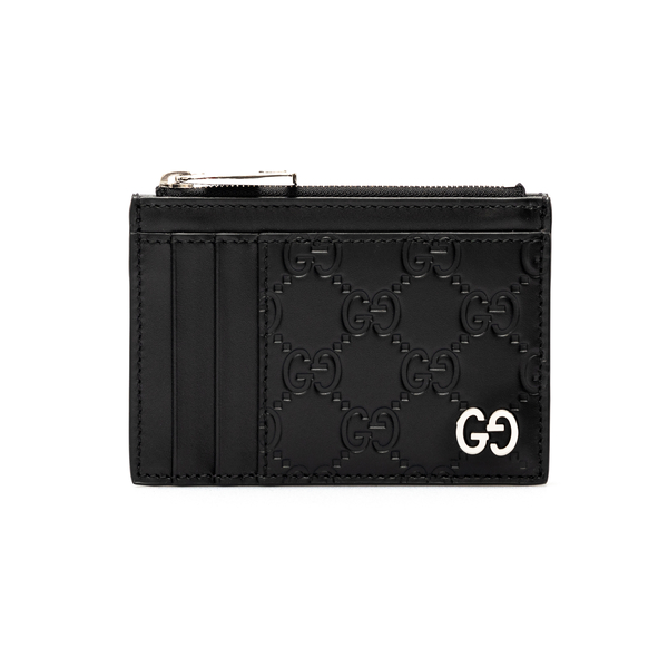 Black card holder with logo pattern                                                                                                                   Gucci 597560 back