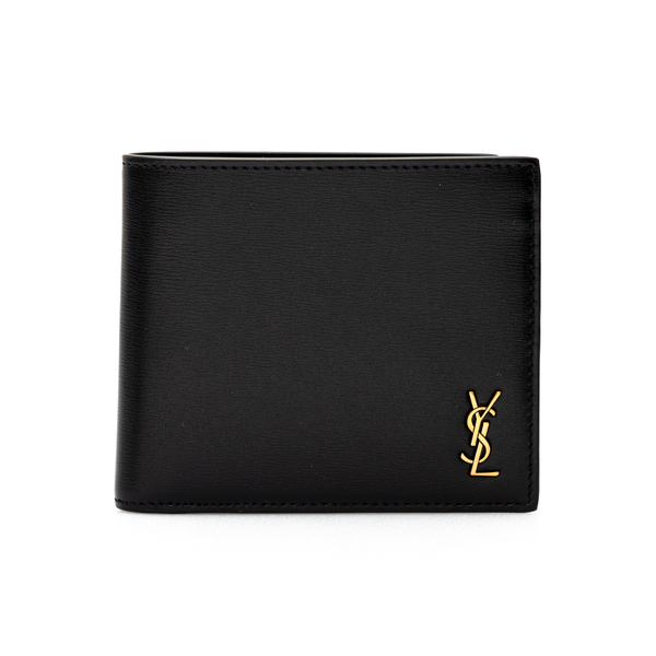 Black bi-fold wallet with logo                                                                                                                        Saint Laurent 607727 back