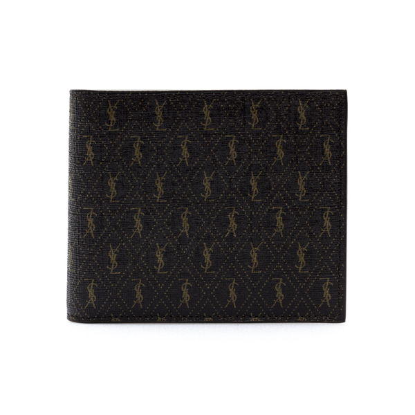 Bi-fold wallet with logo pattern                                                                                                                      Saint Laurent 647152 back