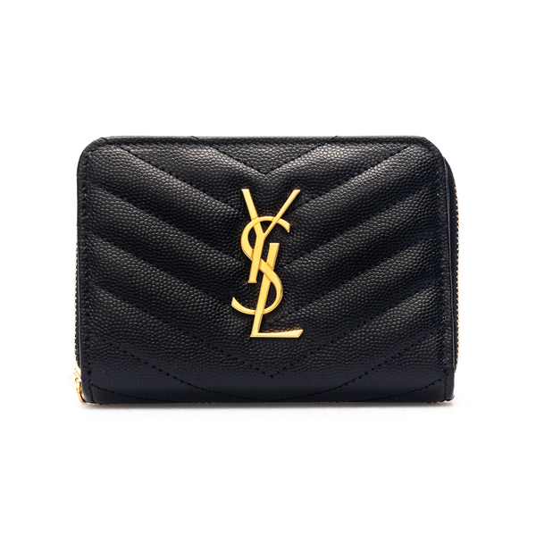 Black wallet with stitching                                                                                                                           Saint Laurent 668288 front