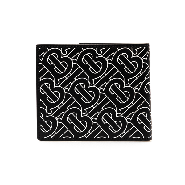 Portafoglio nero con pattern logo                                                                                                                      davanti