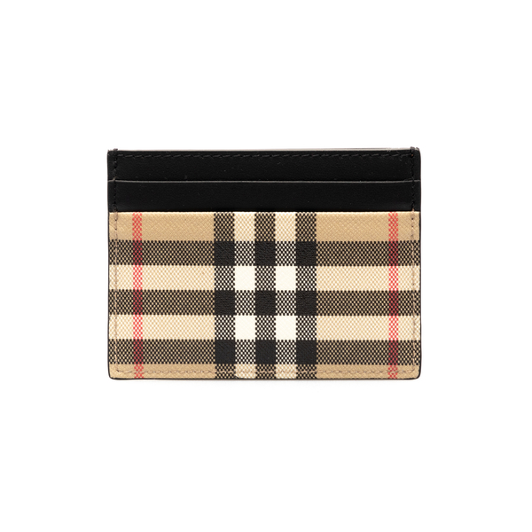 Beige checked card holder                                                                                                                             Burberry 8049592 front