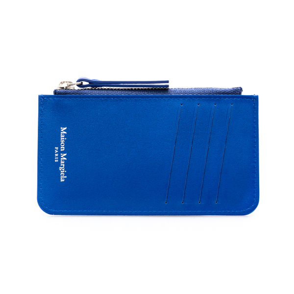Blue wallet with brand name                                                                                                                           Maison Margiela S55UA0023 front