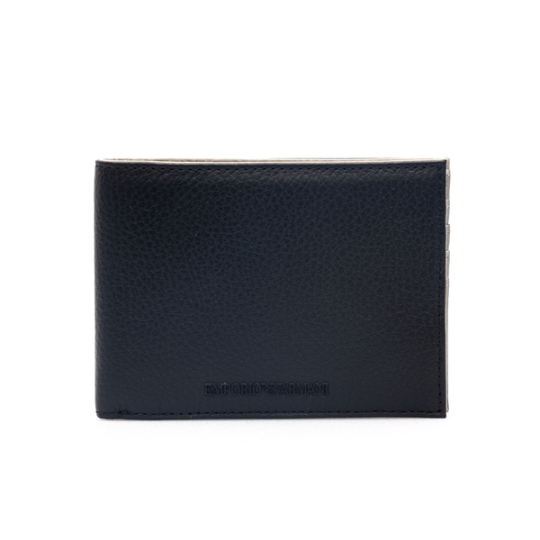 Portafoglio nero e grigio con logo                                                                                                                    Emporio Armani Y4R166 fronte