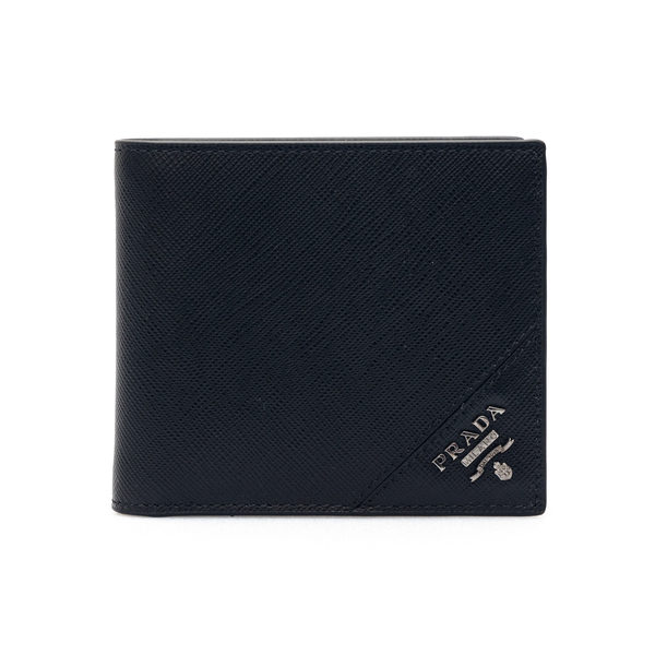 Black wallet with external logo                                                                                                                       Prada 2MO513 front
