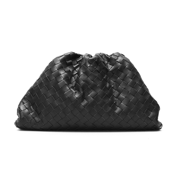 Black clutch in woven design                                                                                                                          Bottega Veneta 576175 back