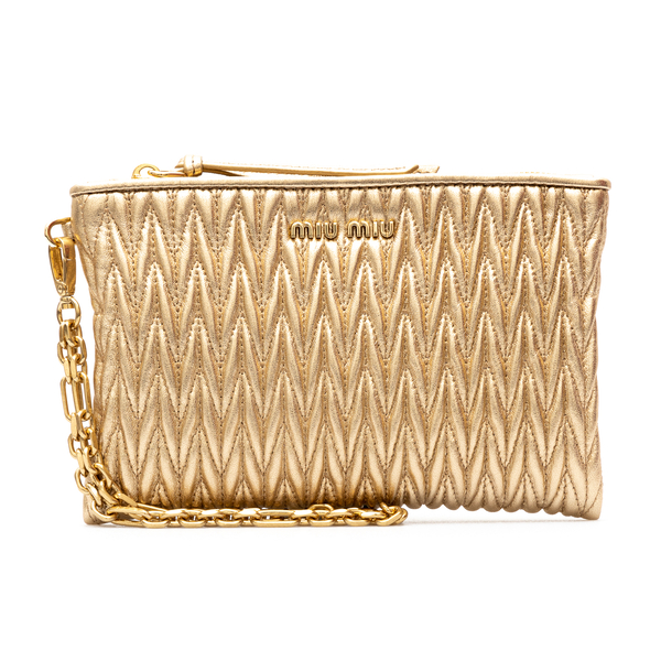 Golden pouch with quilted effect                                                                                                                      Miu Miu 5NH008 back