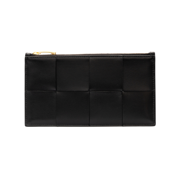 Black woven pouch                                                                                                                                     Bottega Veneta 681012 front