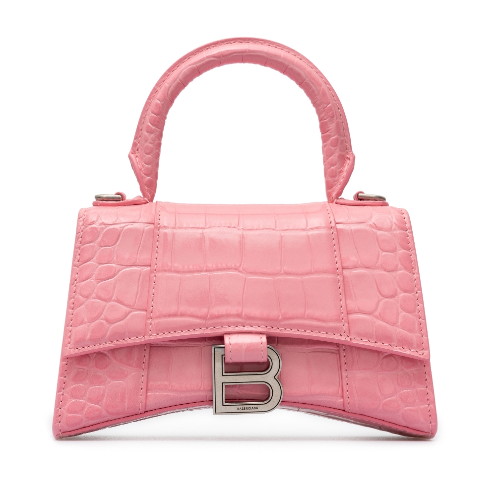 Hourglass pink handbag with logo Balenciaga  Ratti Boutique
