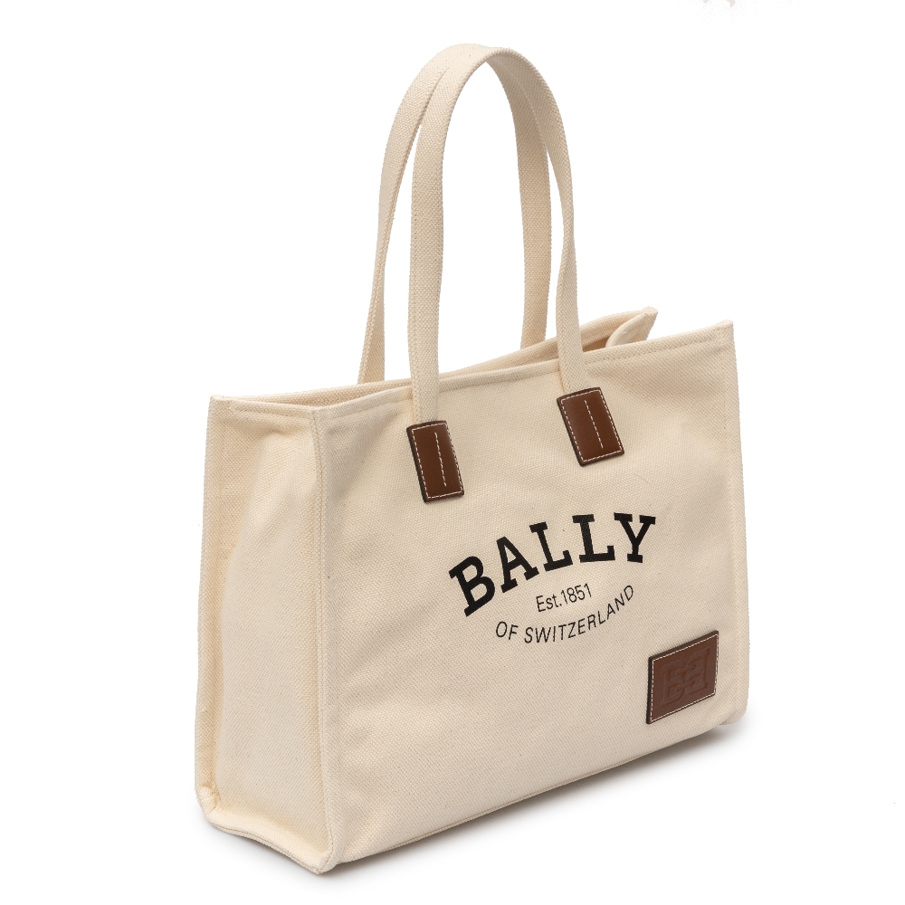 Canvas tote bag with brand name Bally | Ratti Boutique
