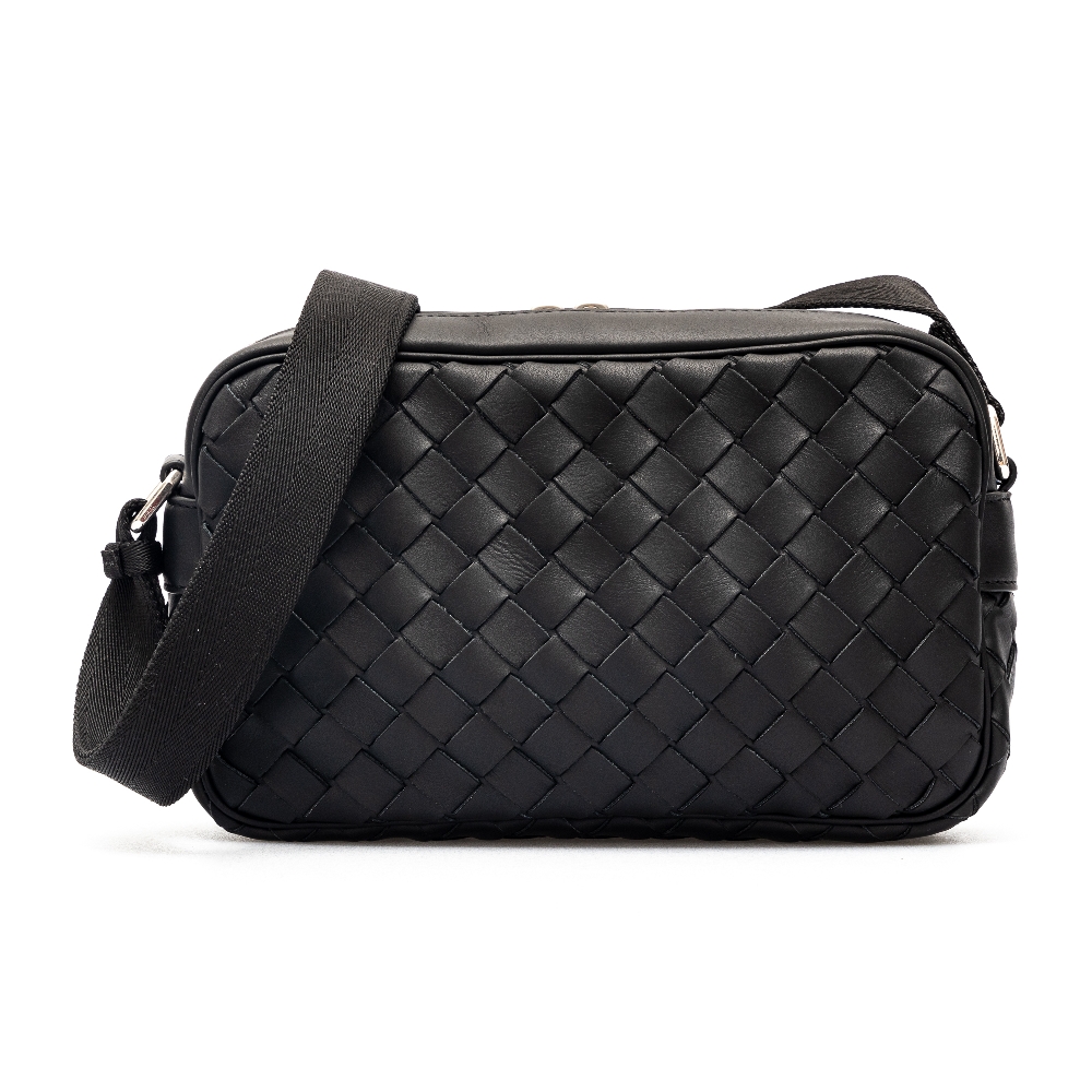 Bottega Veneta Braided Leather Crossbody Bag Black ref.89281
