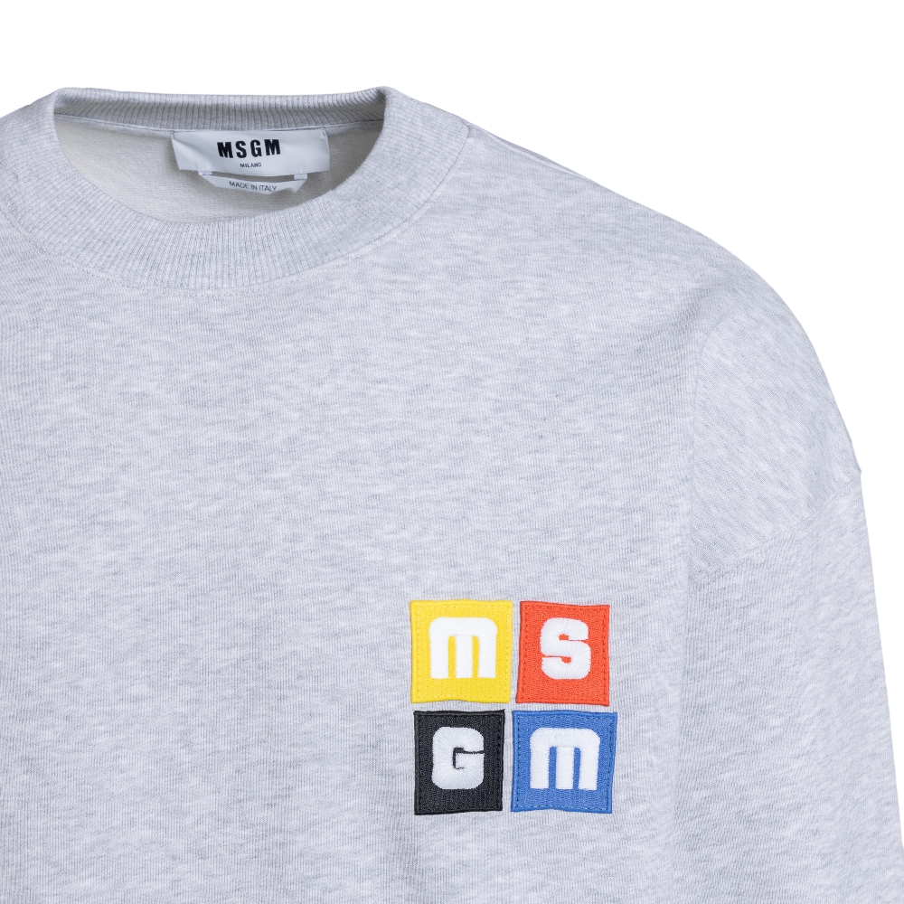 Gray sweatshirt with multicolored logo Msgm | Ratti Boutique