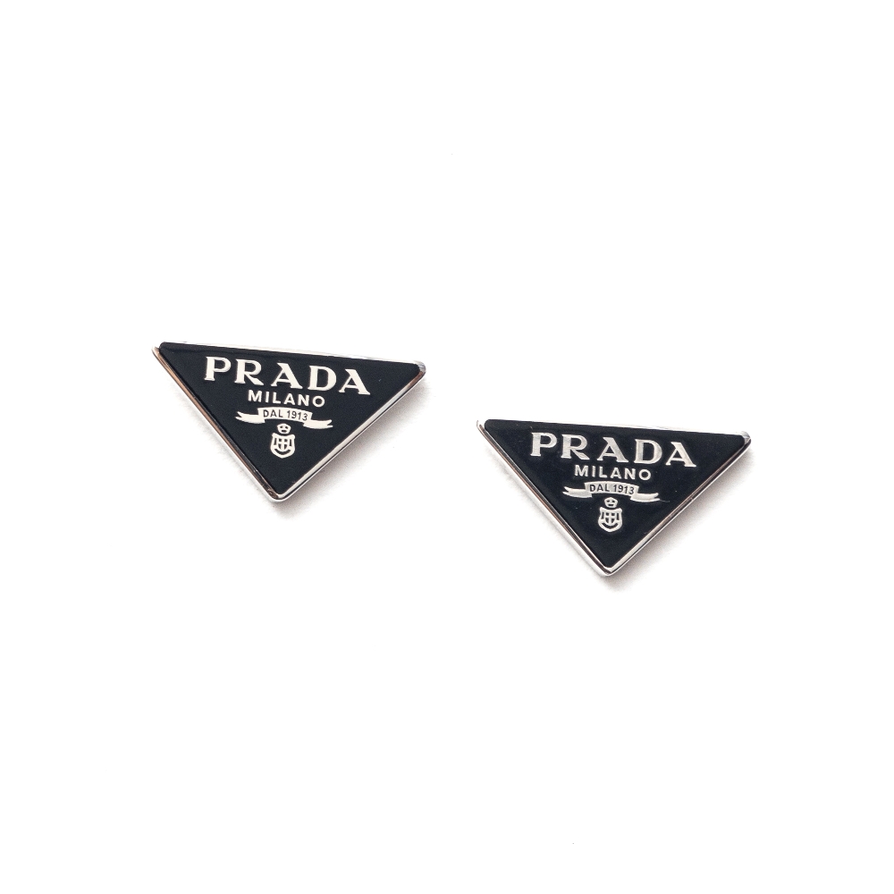 Triangle logo earrings Prada | Ratti Boutique
